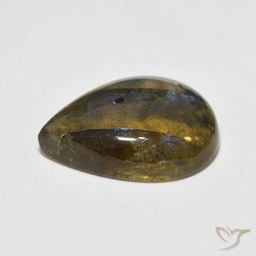 Labradorite Multicolore naturale da 12.79 ct, Forma a pera, Traslucido