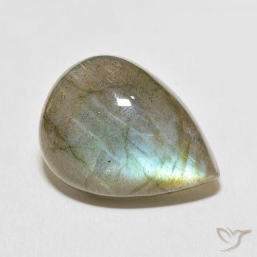 Labradorite Multicolore naturale da 15.65 ct, Forma a pera, Traslucido