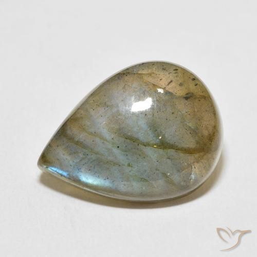 14.28ct Naturale Multicolore Labradorite, Forma a pera, Traslucido