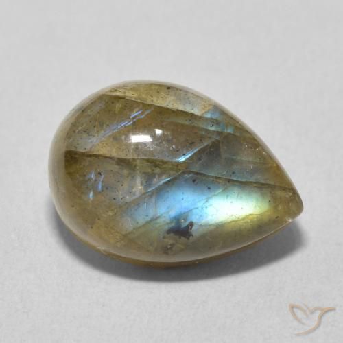 Labradorite Multicolore naturale da 6.39 ct, Forma a pera, Traslucido
