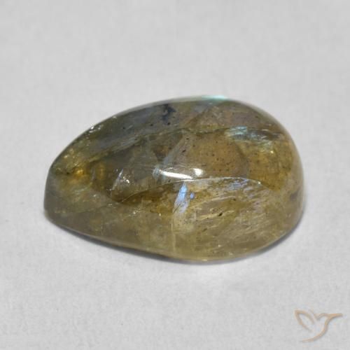 Labradorite Multicolore naturale da 6.39 ct, Forma a pera, Traslucido