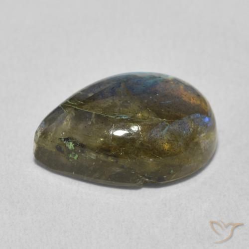 Labradorite Multicolore naturale da 6.02 ct, Forma a pera, Traslucido