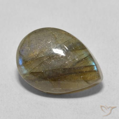 Labradorite Multicolore naturale da 5.77 ct, Forma a pera, Traslucido