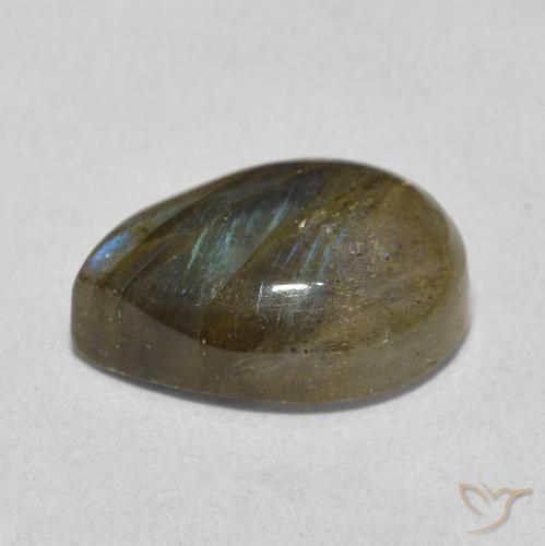Labradorite Multicolore naturale da 5.77 ct, Forma a pera, Traslucido