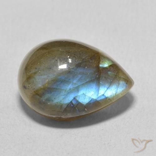 Labradorite Multicolore naturale da 6.53 ct, Forma a pera, Traslucido