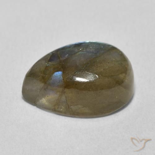 Labradorite Multicolore naturale da 6.53 ct, Forma a pera, Traslucido
