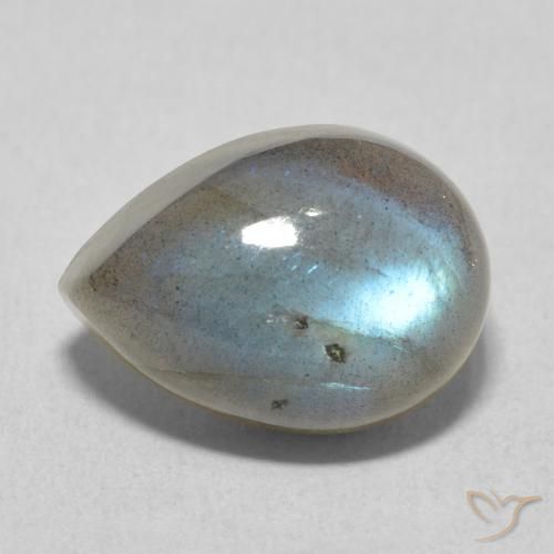7.36ct Naturale Multicolore Labradorite, Forma a pera, Traslucido