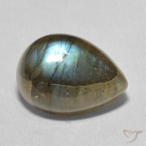 7.21ct Naturale Multicolore Labradorite, Forma a pera, Traslucido