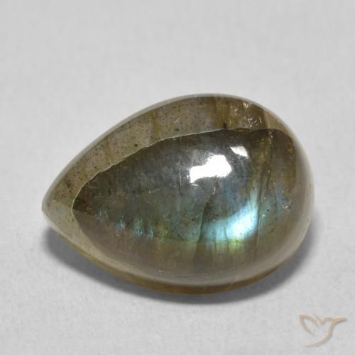 Labradorite Multicolore naturale da 7.21 ct, Forma a pera, Traslucido