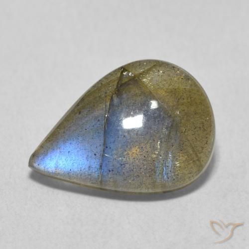 Labradorite Multicolore naturale da 3.98 ct, Forma a pera, Traslucido