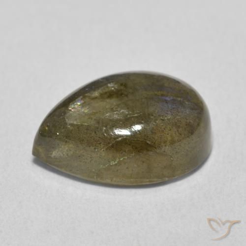 Labradorite Multicolore naturale da 6.16 ct, Forma a pera, Traslucido