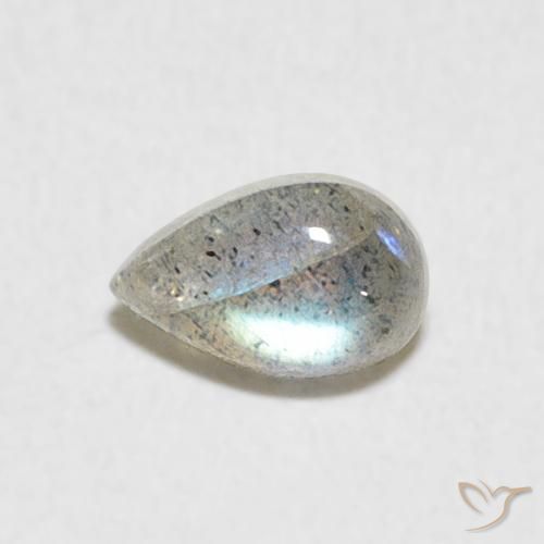 0.47ct Naturale Multicolore Labradorite, Forma a pera, Traslucido