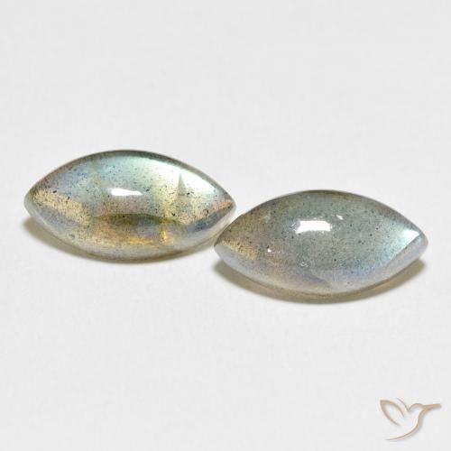 7.94ctw Naturale Multicolore Labradorite, Taglio marquise, Traslucido