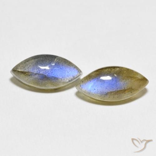 7.33ctw Naturale Multicolore Labradorite, Taglio marquise, Traslucido