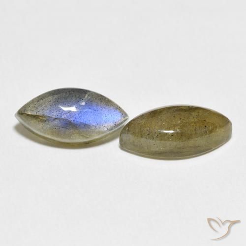 Gemme di Labradorite Multicolore naturale da 7.33 ct, Taglio marquise, Traslucido