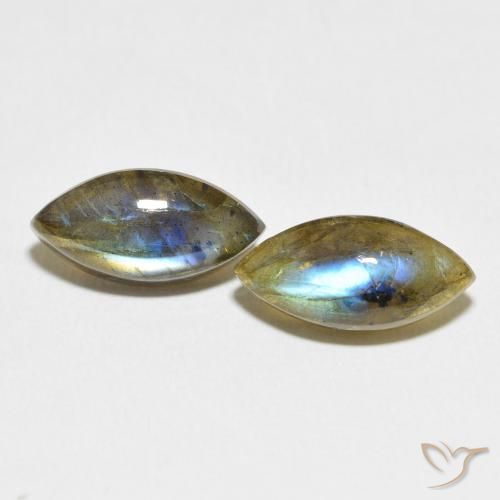 6.86ctw Naturale Multicolore Labradorite, Taglio marquise, Traslucido