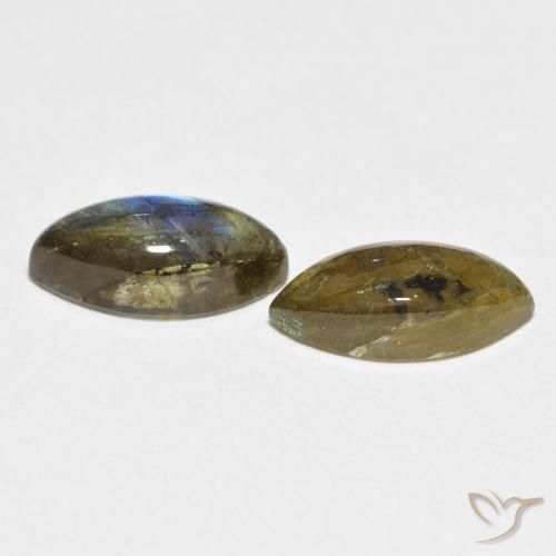 Gemme di Labradorite Multicolore naturale da 6.86 ct, Taglio marquise, Traslucido