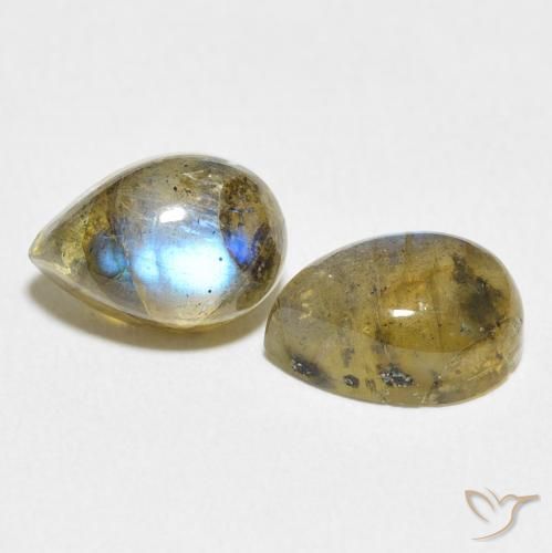 Gemme di Labradorite Multicolore naturale da 5.04 ct, Forma a pera, Trasparente/Traslucido
