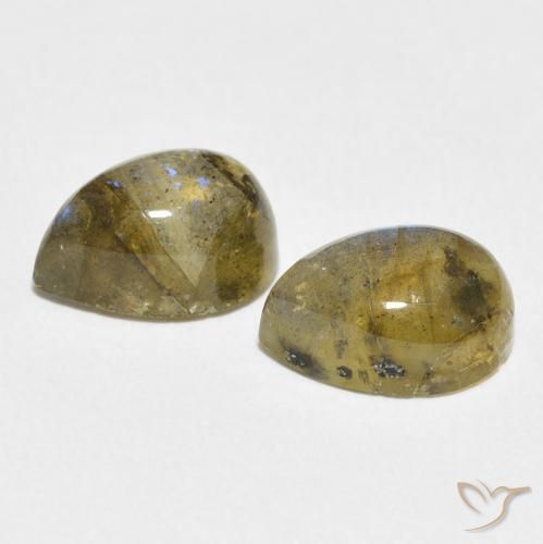 Gemme di Labradorite Multicolore naturale da 5.04 ct, Forma a pera, Trasparente/Traslucido