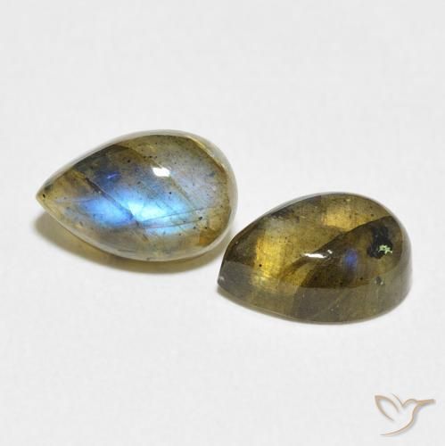 Gemme di Labradorite Multicolore naturale da 3.20 ct, Forma a pera, Traslucido