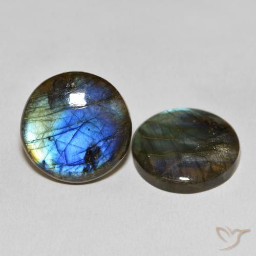 Gemme di Labradorite Multicolore naturale da 54.37 ct, Rotondo, Traslucido