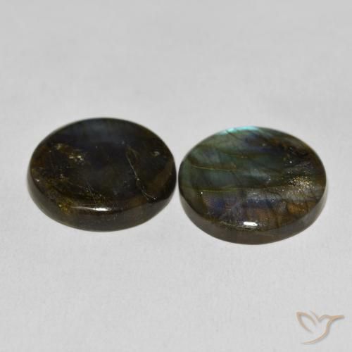 Gemme di Labradorite Multicolore naturale da 54.37 ct, Rotondo, Traslucido