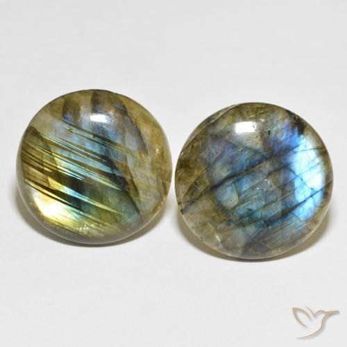 60.94ctw Naturale Multicolore Labradorite, Rotondo, Traslucido