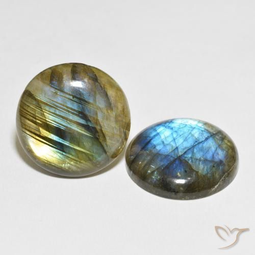 Gemme di Labradorite Multicolore naturale da 60.94 ct, Rotondo, Traslucido