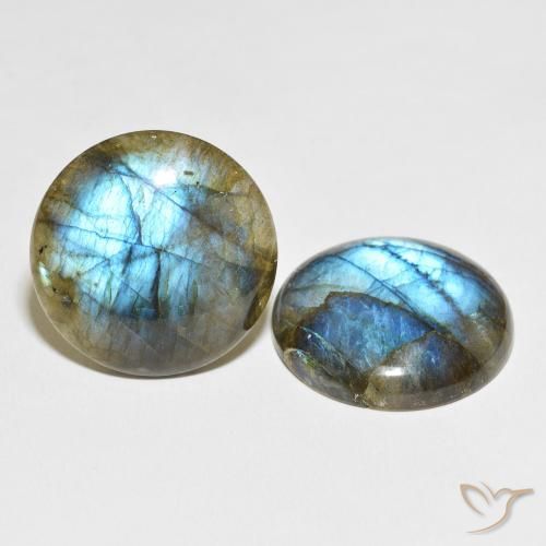 Gemme di Labradorite Multicolore naturale da 64.36 ct, Rotondo, Traslucido