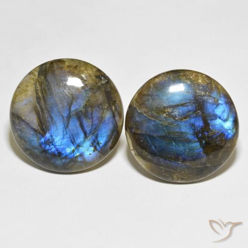62.21ctw Naturale Multicolore Labradorite, Rotondo, Traslucido
