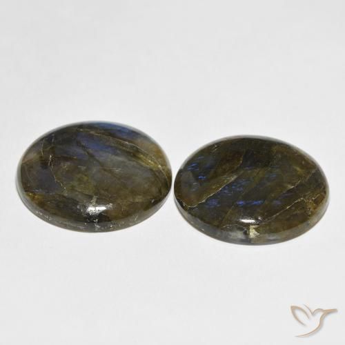 Gemme di Labradorite Multicolore naturale da 62.21 ct, Rotondo, Traslucido