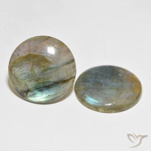 Gemme di Labradorite Multicolore naturale da 54.98 ct, Rotondo, Traslucido