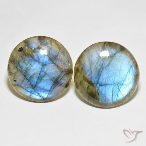 60.73ctw Naturale Multicolore Labradorite, Rotondo, Traslucido