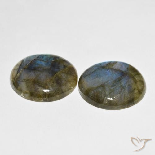 Gemme di Labradorite Multicolore naturale da 60.73 ct, Rotondo, Traslucido