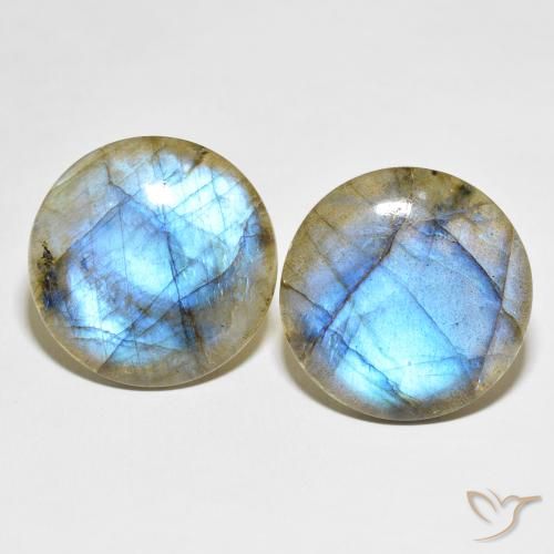 56.79ctw Naturale Multicolore Labradorite, Rotondo, Traslucido