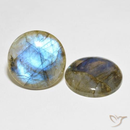 Gemme di Labradorite Multicolore naturale da 56.79 ct, Rotondo, Traslucido