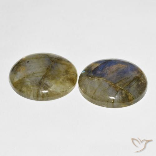 Gemme di Labradorite Multicolore naturale da 56.79 ct, Rotondo, Traslucido