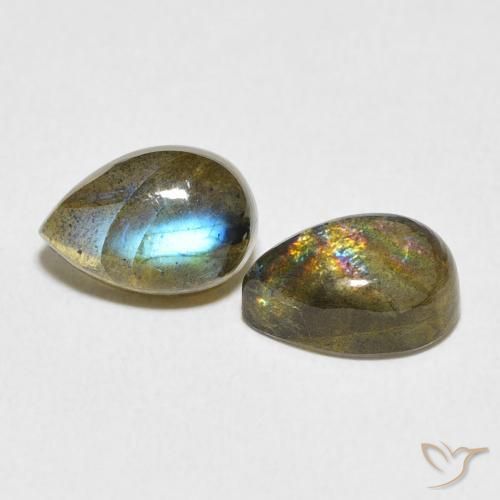 Gemme di Labradorite Multicolore naturale da 5.22 ct, Forma a pera, Traslucido