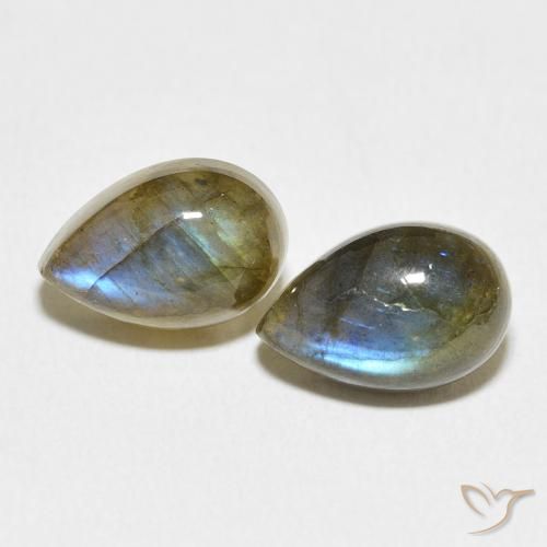 8.52ctw Naturale Multicolore Labradorite, Forma a pera, Traslucido