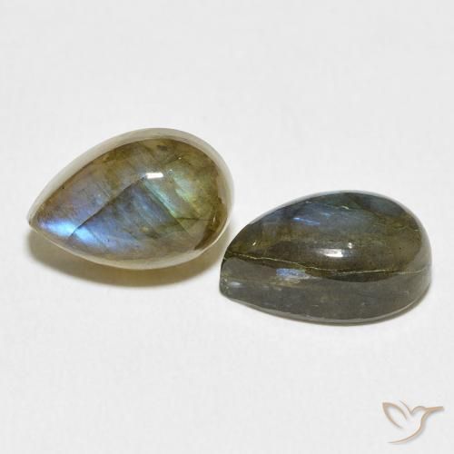 Gemme di Labradorite Multicolore naturale da 8.52 ct, Forma a pera, Traslucido
