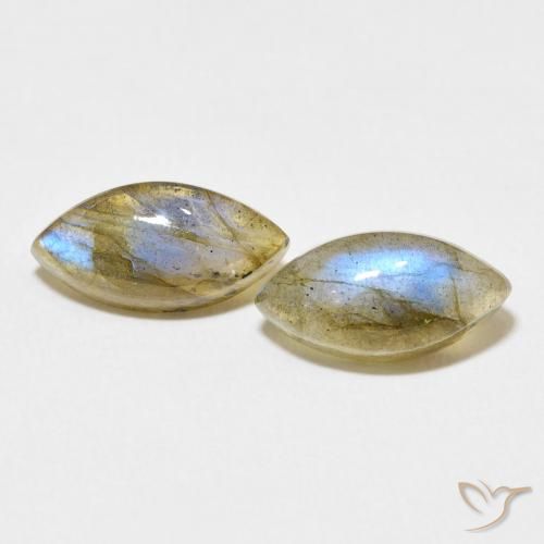 4.70ctw Naturale Multicolore Labradorite, Taglio marquise, Traslucido