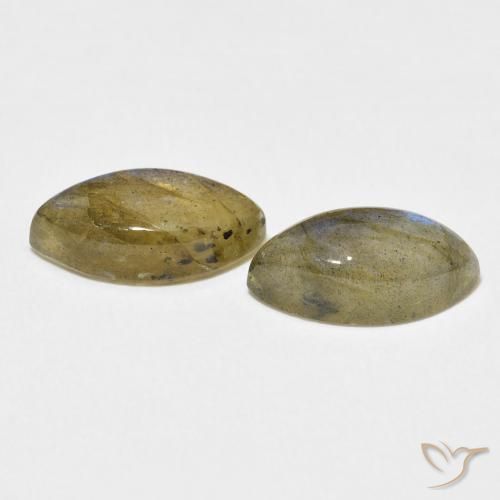 Gemme di Labradorite Multicolore naturale da 4.70 ct, Taglio marquise, Traslucido