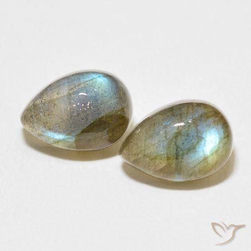 5.46ctw Naturale Multicolore Labradorite, Forma a pera, Traslucido