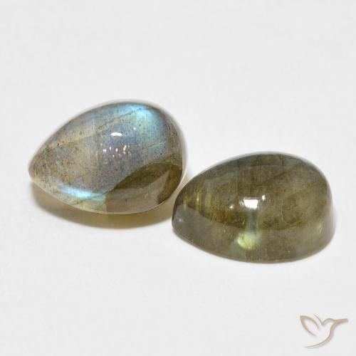 Gemme di Labradorite Multicolore naturale da 5.46 ct, Forma a pera, Traslucido
