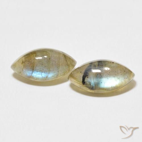 4.79ctw Naturale Multicolore Labradorite, Taglio marquise, Traslucido