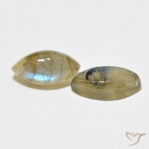 Gemme di Labradorite Multicolore naturale da 4.79 ct, Taglio marquise, Traslucido