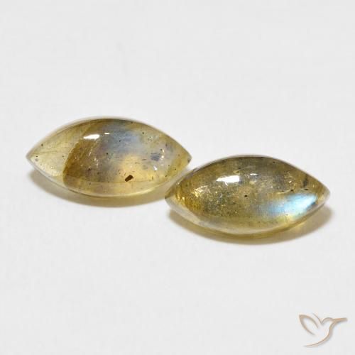 4.38ctw Naturale Multicolore Labradorite, Taglio marquise, Traslucido