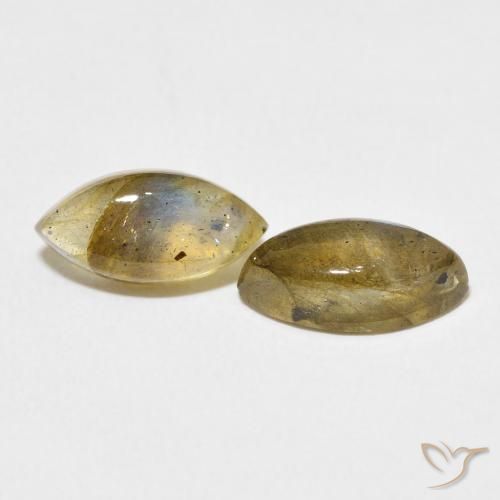 Gemme di Labradorite Multicolore naturale da 4.38 ct, Taglio marquise, Traslucido