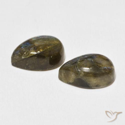 Gemme di Labradorite Multicolore naturale da 7.50 ct, Forma a pera, Traslucido