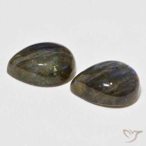 Gemme di Labradorite Multicolore naturale da 19.45 ct, Forma a pera, Traslucido